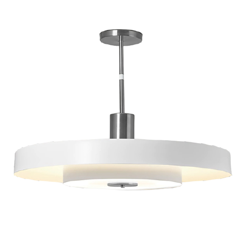 Colgante doble Acopla XL 4xG9 interior y 4xG9 inferior 60x44cm blanco y platil